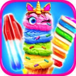 rainbow unicorn ice cream android application logo